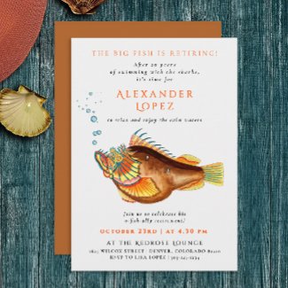 O-fish-ally Retired Retro Color Fish Illustration