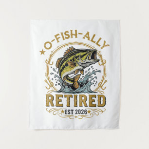 O Fish Ally Retired Since 2026 Fishing Retirement Tapestry