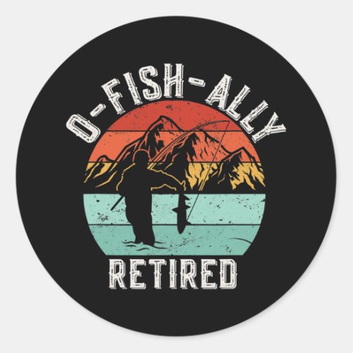 O Fish Ally Retired Vintage Fishing  Classic Round Sticker