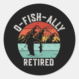 O Fish Ally Retired Vintage Fishing Classic Round Sticker