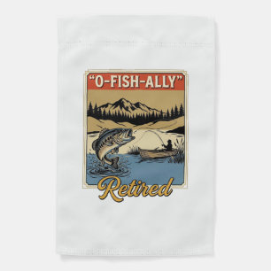 O-Fish-Ally Retired Vintage Fishing Shirt Design_1 Garden Flag