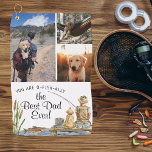 O-Fish-Ally The Best Dad | 3 Photo Fishing Towel<br><div class="desc">Featuring a charming watercolor fishing scene of a cute dog with his/her dad. Add three of your own photos as well. The perfect birthday, or father's day gift for any man who loves cool fishing gadgets and gear! Easily personalize this design with your own text (add a name or monogram)....</div>