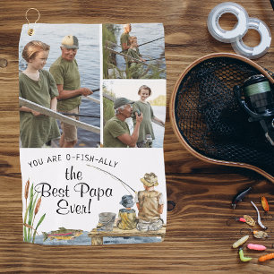O-Fish-Ally The Best Papa   3 Photo Fishing Towel