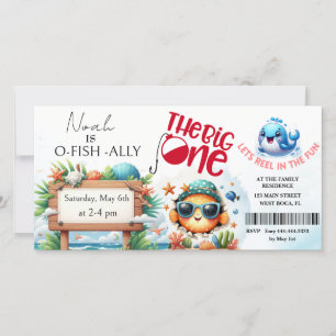 O-Fish-Ally The Big One Birthday invitation