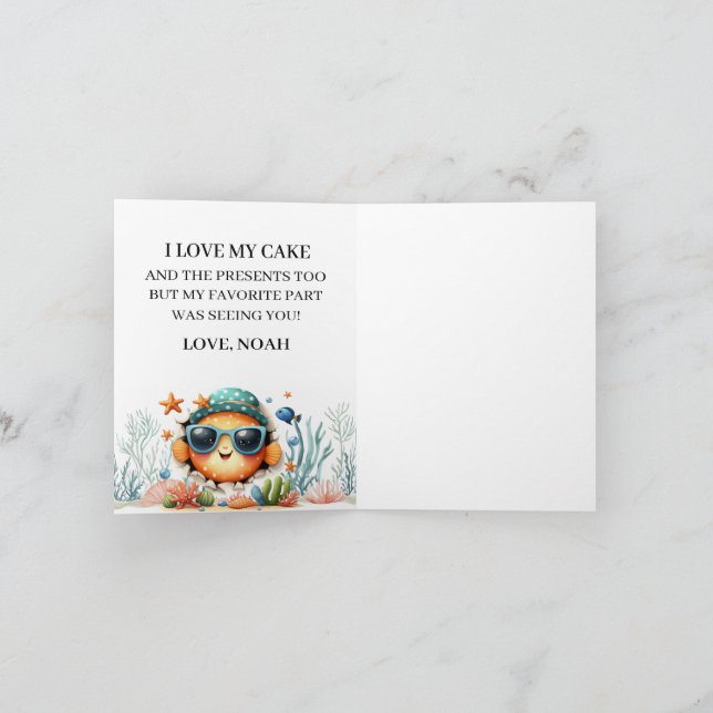 O-Fish-Ally The Big One Fishing Birthday thank you Invitation (Inside)