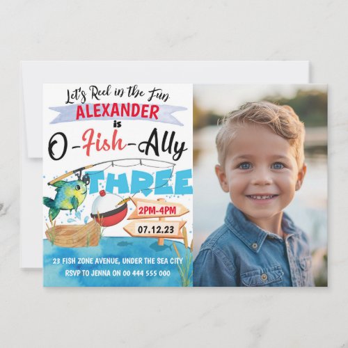 O-Fish-Ally Three Fishing 3rd Birthday Photo