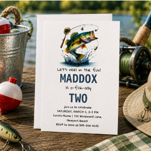 O-Fish-Ally Two Fishing 2nd Birthday Invitation
