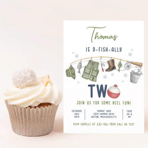 O-Fish-Ally Two Fishing 2nd Birthday Invitation