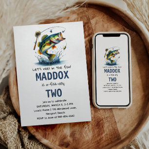 O-Fish-Ally Two Fishing 2nd Birthday Invitation