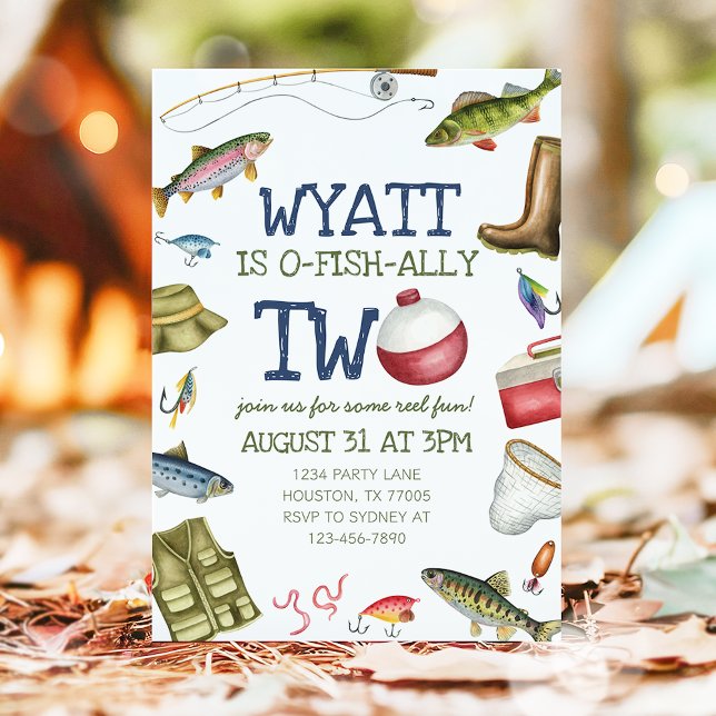O-Fish-Ally Two Fishing 2nd Birthday Invitation (Creator Uploaded)
