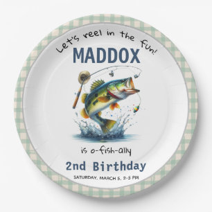 O-Fish-Ally Two Fishing 2nd Birthday Paper Plates
