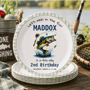 O-Fish-Ally Two Fishing 2nd Birthday Paper Plates