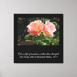O for a life of sensations . . . (John Keats) Canvas Print