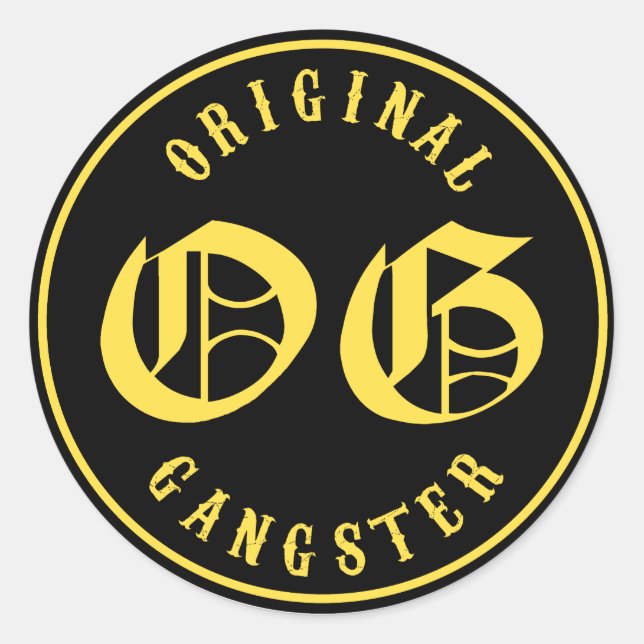 O.G. Original Gangster Classic Round Sticker (Front)