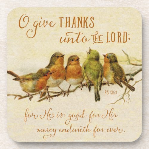 O Give Thanks Unto the Lord Beverage Coaster