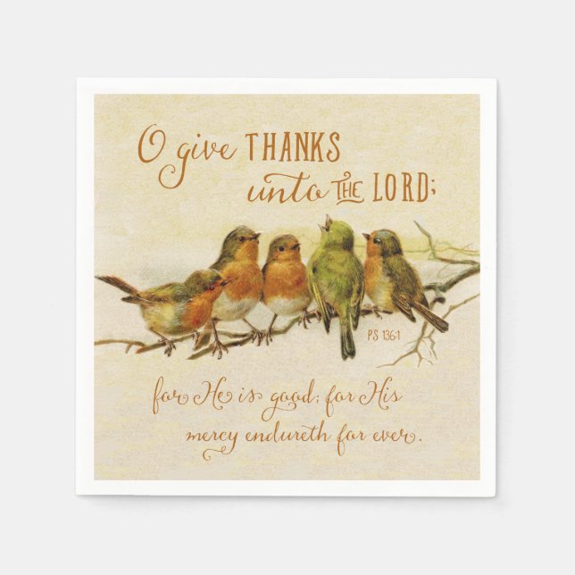 O Give Thanks Unto the Lord Paper Napkins (Front)