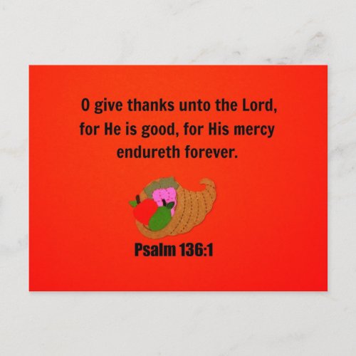 O Give Thanks Unto the Lord Postcard