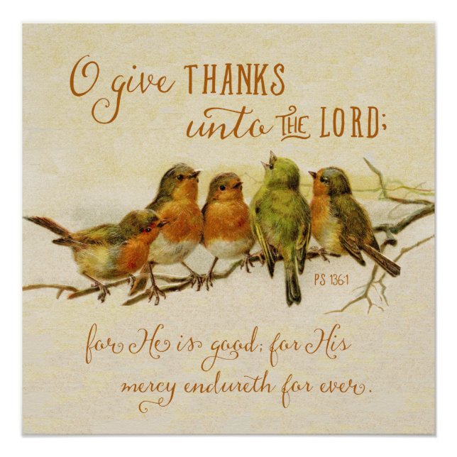 O Give Thanks Unto the Lord Poster (Front)