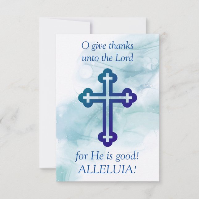 O Give thanks unto the Lord Thank You Card (Front)