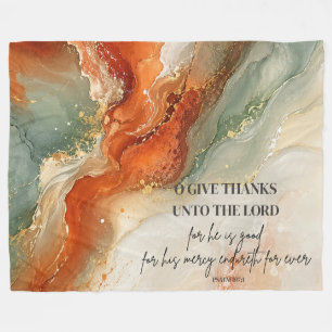 O GIVE THANKS UNTO THE LORD Thanksgiving Gift Fleece Blanket