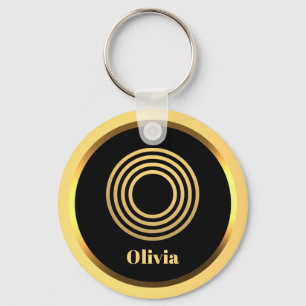 O Gold Monogrammed Letter Personalised Keychain
