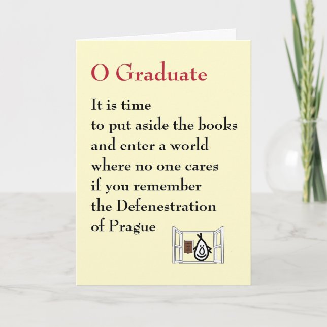 O Graduate - a quirky graduation poem Card (Front)