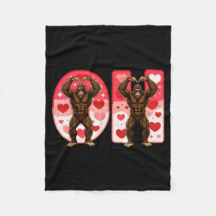 O-h Couples Matching Funny Bigfoot In Midwestern V Fleece Blanket