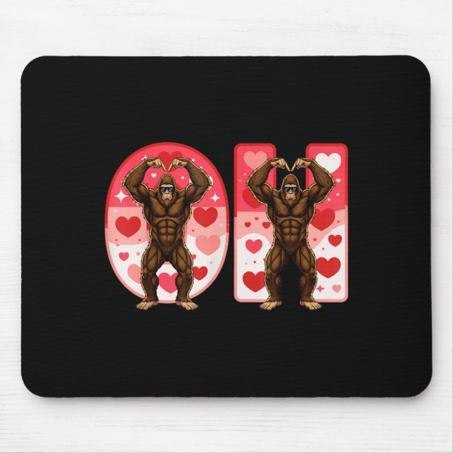 O-h Couples Matching Funny Bigfoot In Midwestern V Mouse Pad (Front)