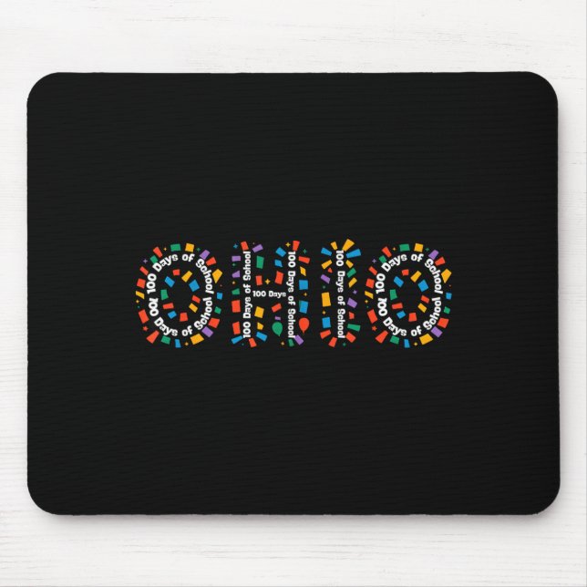 O-h-i-o Funny 100th Day Of School Ohio Midwestern  Mouse Pad (Front)