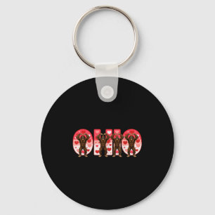 O-h-i-o Funny Bigfoot Ohio In Midwestern Valentine Keychain