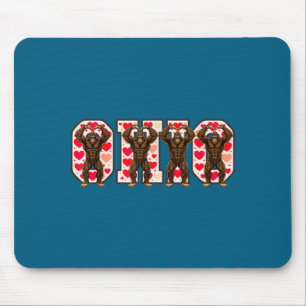 O-h-i-o Funny Bigfoot Ohio In Midwestern Valentine Mouse Pad