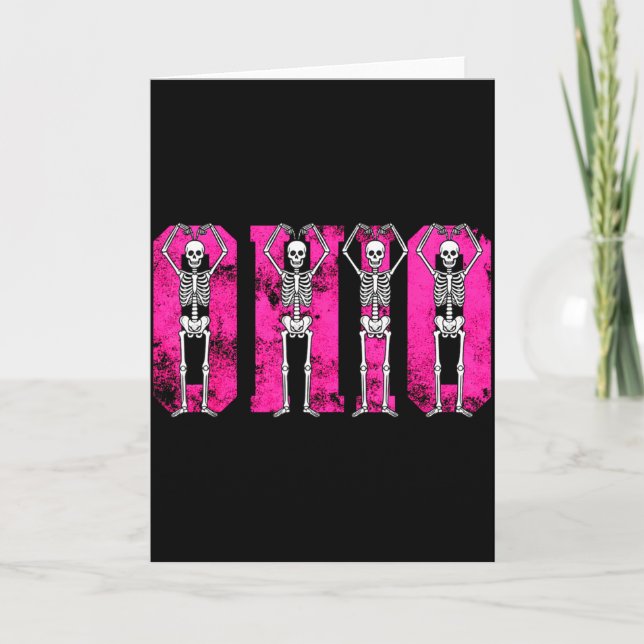 O-h-i-o Funny Skeleton Ohio In Midwestern Valentin Card (Front)