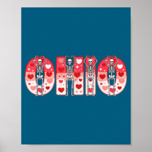 O-h-i-o Funny Skeletons Ohio In Midwestern Valenti Poster