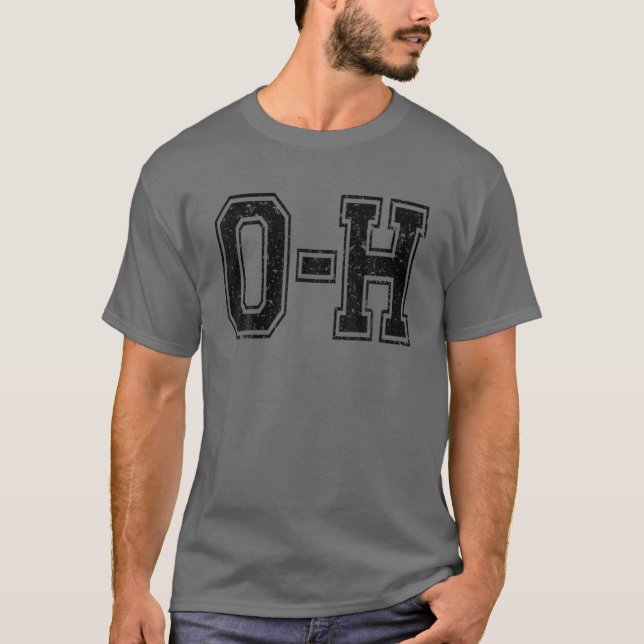 O-H Matching Ohio Couples Funny Football Sports Vi T-Shirt (Front)