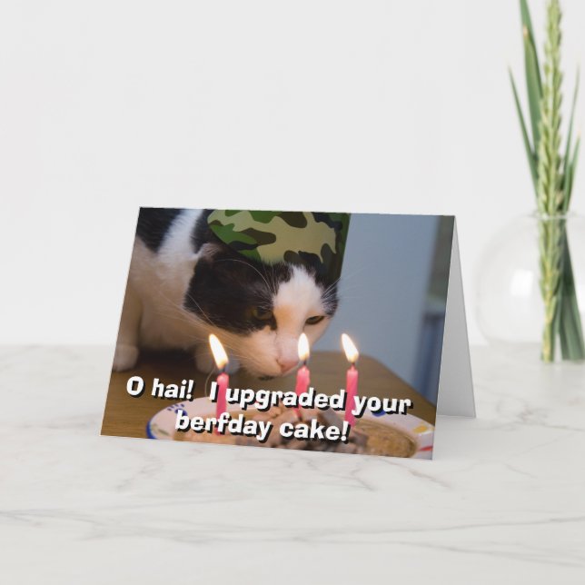 O hai!  I upgraded your berfday cake Card (Front)