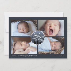 O Holy Night 4 Photo Collage Christmas Holiday Card