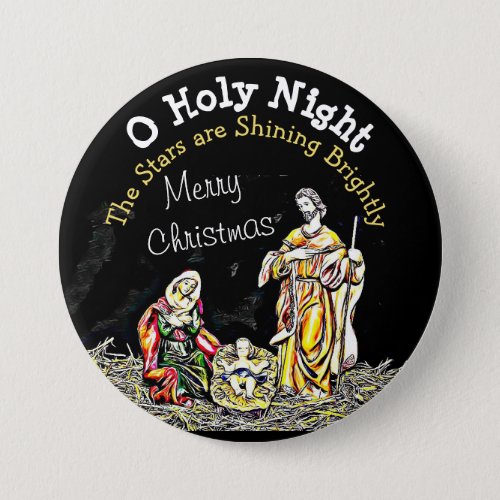 O Holy Night Baby Jesus Christmas Button