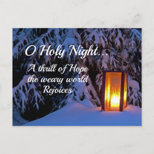 "O Holy Night" Beloved Christmas Carol Holiday Postcard