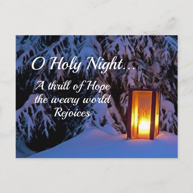 "O Holy Night" Beloved Christmas Carol Holiday Postcard (Front)