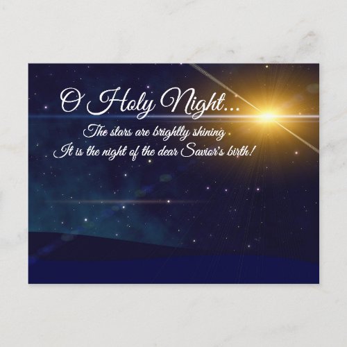 O Holy Night Beloved Christmas Carol Holiday Postcard