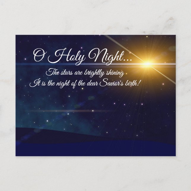 "O Holy Night" Beloved Christmas Carol Holiday Postcard (Front)