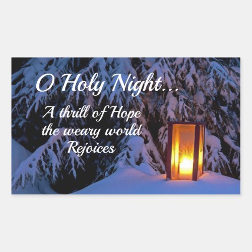 O Holy Night Beloved Christmas Carol Rectangular Sticker