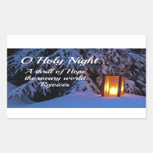 "O Holy Night" Beloved Christmas Carol Rectangular Sticker