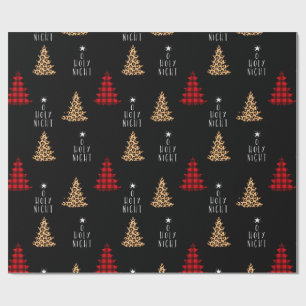 O Holy Night Buffalo Plaid Christmas Wrapping Paper