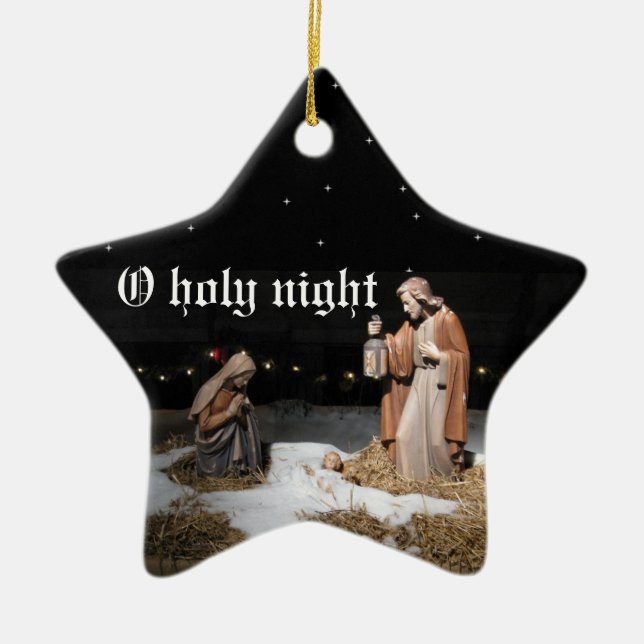 O Holy Night Ceramic Ornament (Front)