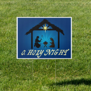 O, Holy Night Christian Christmas Sign