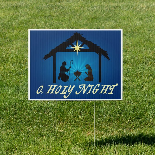 O, Holy Night Christian Christmas Sign (Insitu)