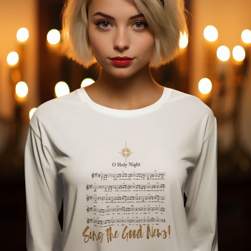 O HOLY NIGHT Christian Hymn Womens Christmas  T_Shirt
