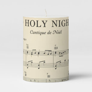 "O Holy Night" Christmas Carol Pillar Candle