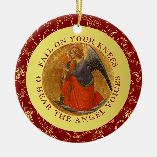 O Holy Night Christmas Carol Religious Music Ceramic Ornament (Front)